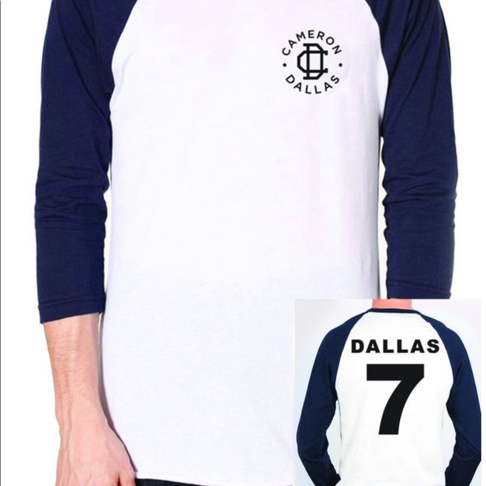 Magcon Navy Blue Cameron Dallas Baseball Tee